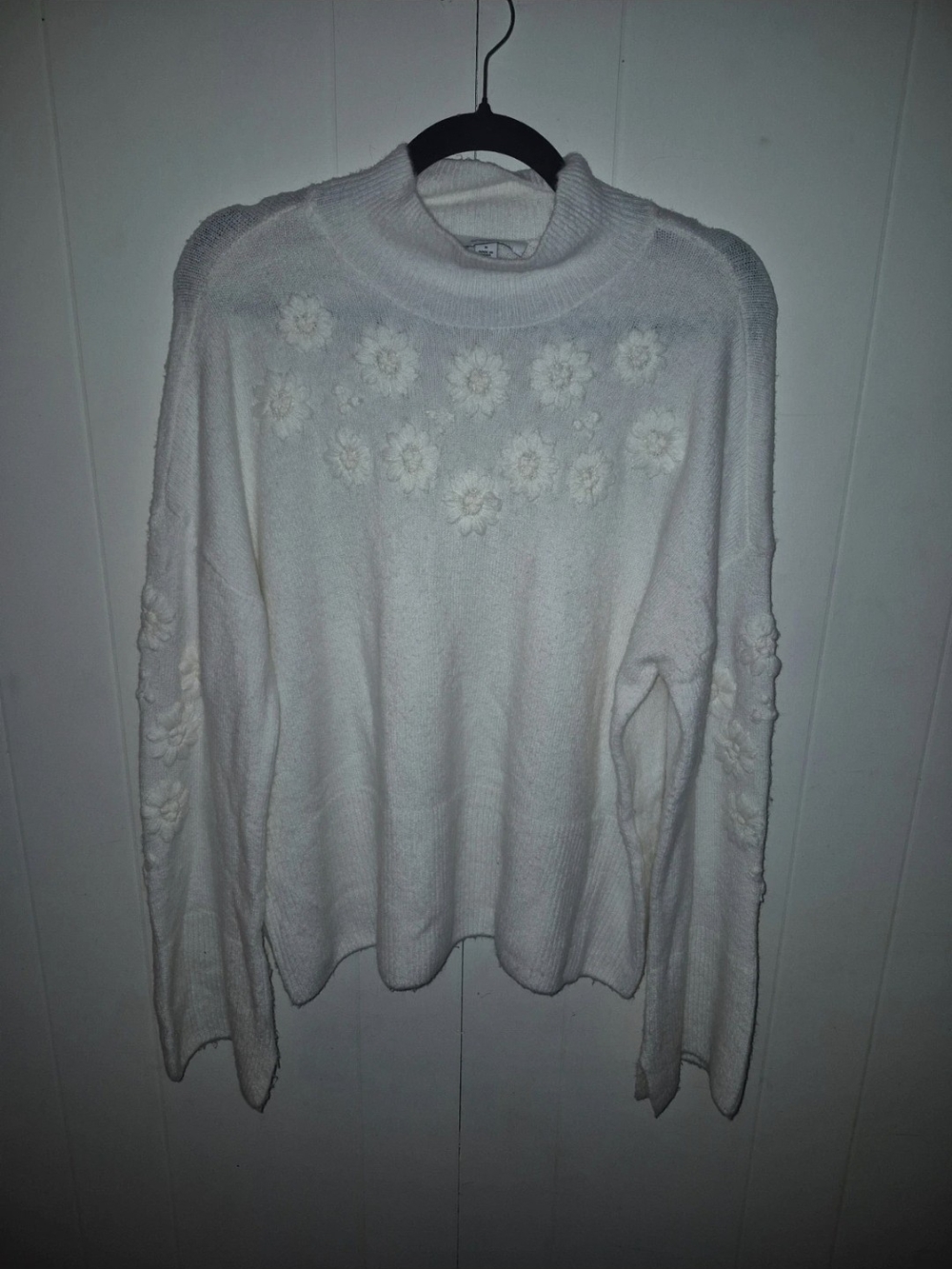CeCe Cream Floral Turtleneck Sweater